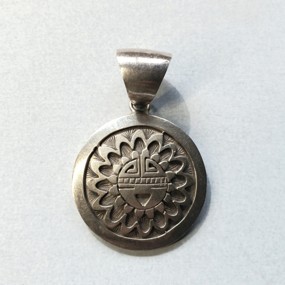 Navajo/Hopi Sterling Sun Face Pendant